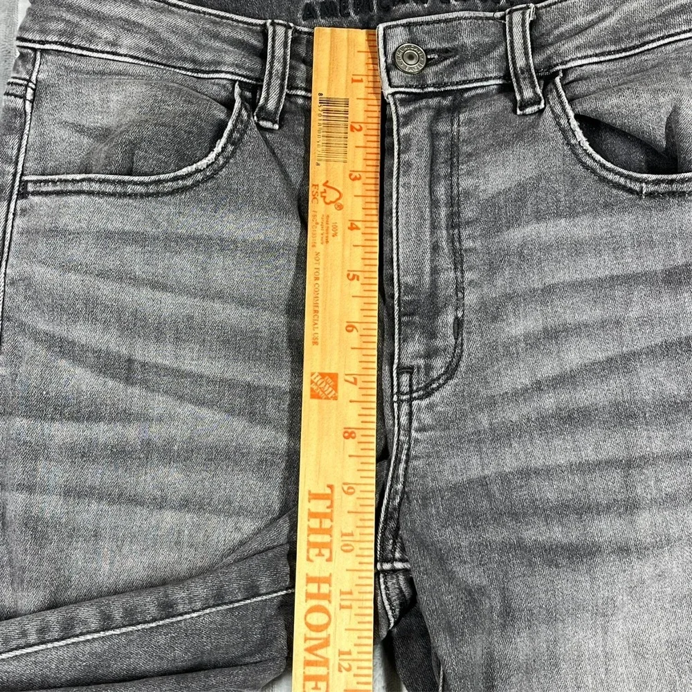 American Eagle Super Hi Rise Jegging Women's 8 Long Distressed Flame Hem Pockets - Picture 14 of 16
